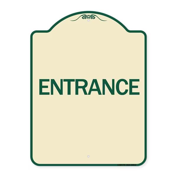 Traffic Entrance Entrance Heavy-Gauge Aluminum Architectural Sign, 24